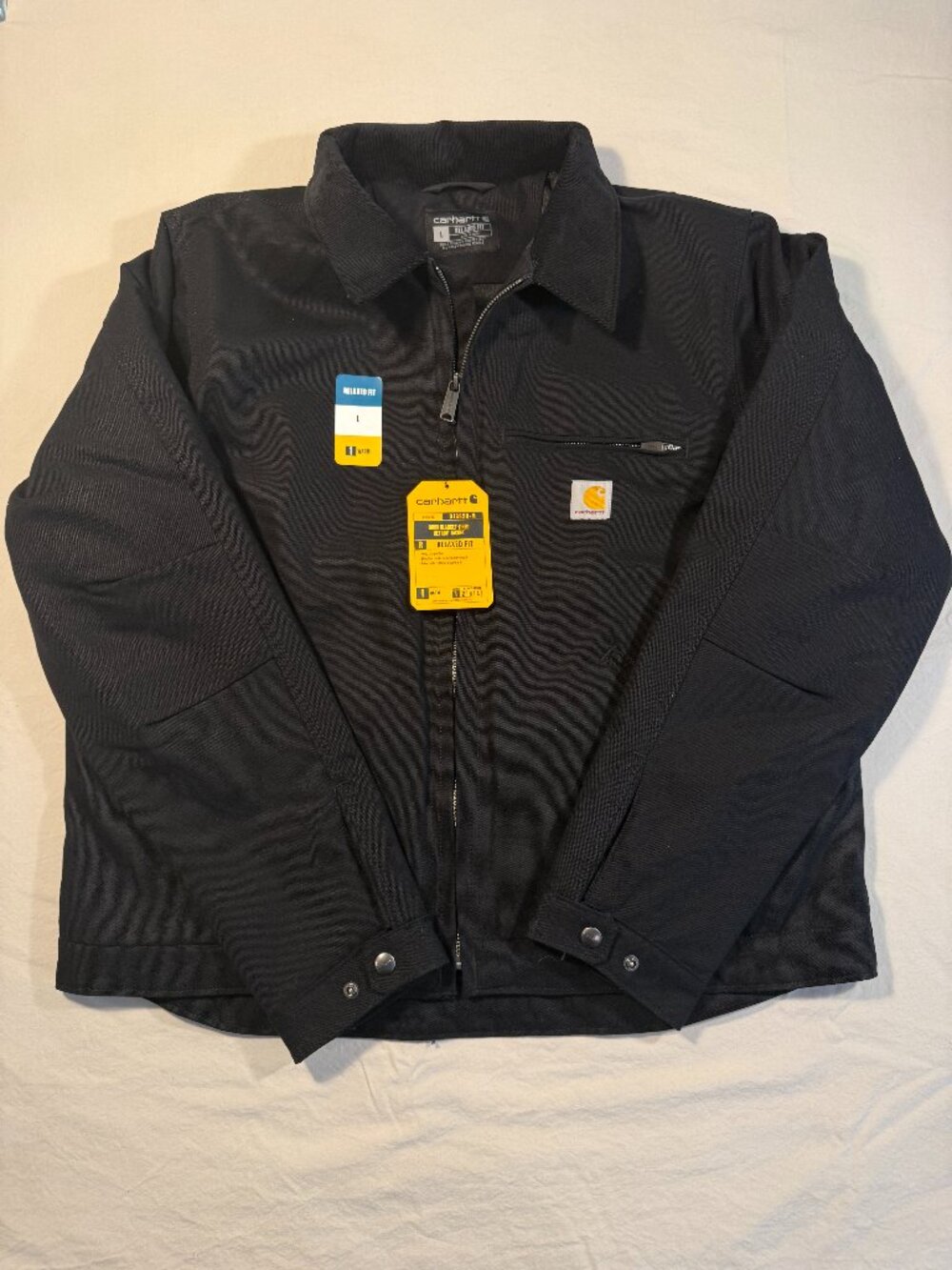 NWT Carhartt Detroit Jacket Black Canvas Blanket Lined OJ3828-M L Christmas Gift